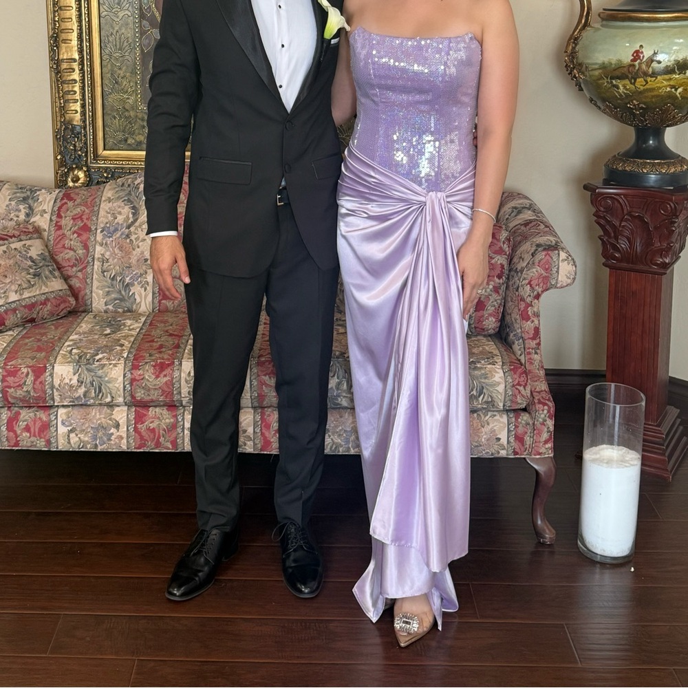 Bronx and Banco Lavender Sequin Wedding Dress - Picture 4 of 5
